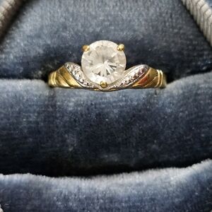 14kt H.G.E Glass Yellow Gold Ring (Vintage)